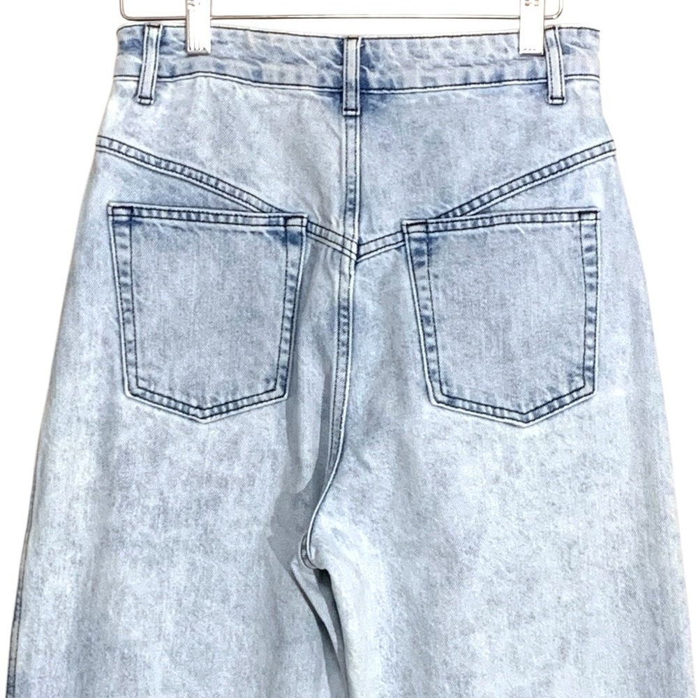 Sandro High Waisted Front Yoke Straight Leg Jeans In Light Wash | Size EU 36 - Picture 9 of 16